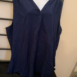 New navy blue plus size blouse